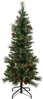 Northlight Pre- Lit Yorkshire Pine Pencil Artificial Christmas Tree With Clear Lights, 4.5'