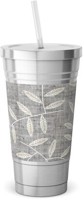 Travel Mugs: Darcy Stainless Tumbler With Straw, 18Oz, Gray