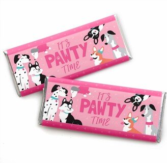 Big Dot Of Happiness Pawty Like a Puppy Girl - Candy Bar Wrapper Party Favors - 24 Ct