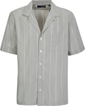 Pinstripe Buttoned V-Neck Shirt