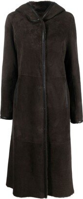 Shearling-Lined Hooded Coat