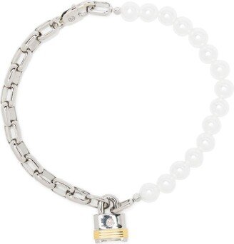 Padlock-detail two-tone bracelet-AA