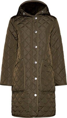 Long Sleeved Quilted Hooded Coat