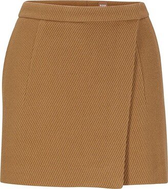 Wrap-Front Shorts In Virgin-Wool Twill