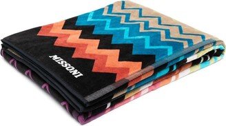 Zigzag-Pattern Cotton Towel-AB