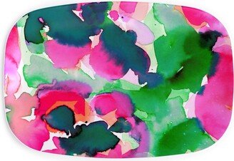 Serving Platters: Abstract Flora Watercolor - Multi Serving Platter, Multicolor