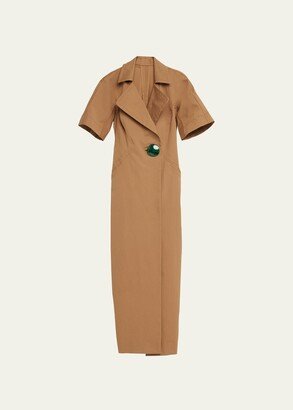 Utility Midi Dress with Button Detail