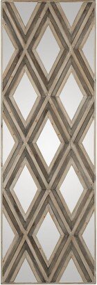 Tahira Casual Contemporary Decorative Argyle Diamonds Wall - Ivory / Gray