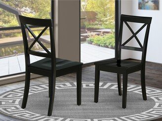 Boston Chair Wood Seat with X-Back in Black Finish