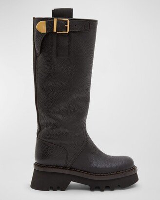 Owena Tall Leather Buckle Boots