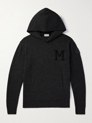 Logo-Intarsia Wool and Cashmere-Blend Hoodie