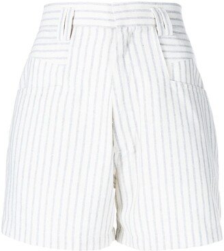 High-Waist Pinstripe Shorts