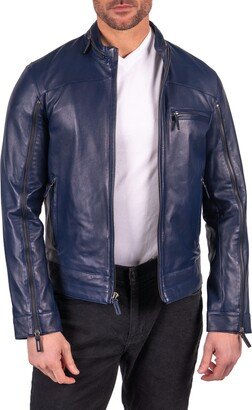 Comstock & Co. Leather Moto Jacket