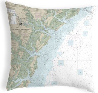 Betsy Drake Tybee Island to Doboy Sound, GA Nautical Map Noncorded Pillow