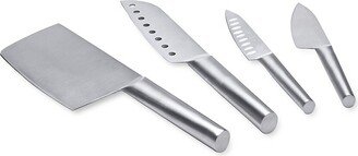 Straight Stainless Steel 4-Piece Santoku Knife Set