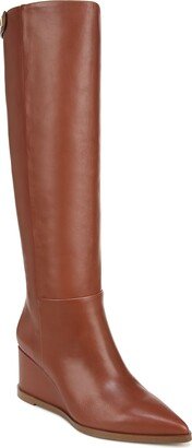 Estella Pointed Toe Knee High Wedge Boot