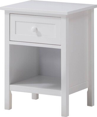 CDecor Bailey White Nightstand with Drawer