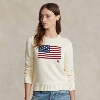 Flag Cotton Crewneck Sweater