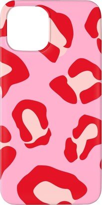 Custom Iphone Cases: Leopard - Pink And Red Phone Case, Slim Case, Matte, Iphone 11 Pro Max, Pink