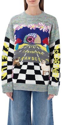 Intarsia-Pattern Crewneck Jumper