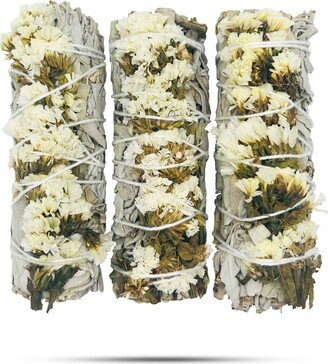 Serenity White Floral Sage - For Peace & Happiness Traditional Heals Your Negative Energy Smudging Kit -Gift Idea