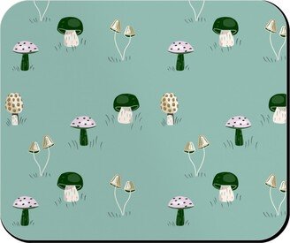 Mouse Pads: Mushroom Field - Green Mouse Pad, Rectangle Ornament, Green