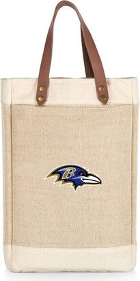 NFL Baltimore Ravens Pinot Jute Insulated Wine Bag - Beige