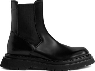 patent leather Chelsea boots