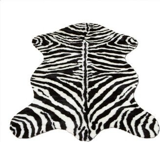Faux Fur Super Soft Narrow Zebra Rug With Non-slip Backing