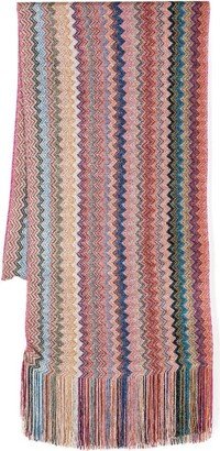 Zigzag Fringed Scarf-AA