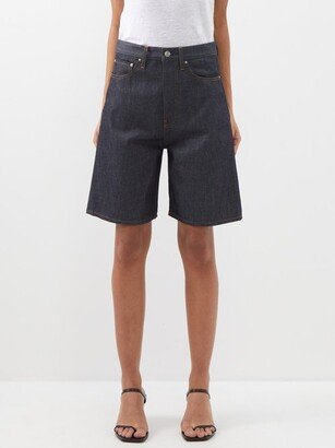 Wide-leg Organic-denim Bermuda Shorts