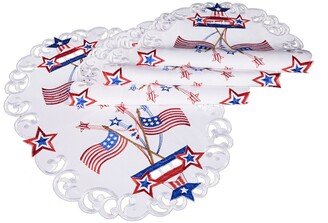 Star Spangled Embroidered Cutwork Placemats, 13