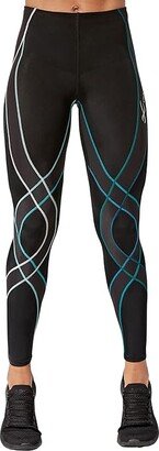 Endurance Generator Joint Muscle Support Compression Tights (Black/Deep Lake) Women's Workout