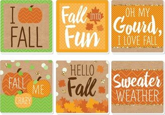 Big Dot of Happiness Pumpkin Patch - Funny Fall, Halloween or Thanksgiving Party Decorations - Drink Coasters - Set of 6