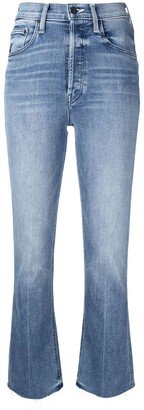 High-Waisted Cropped Flared Jeans