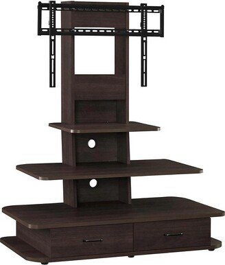 Solar TV Stand for TVs up to 70 with Mount and Drawers Espresso - Room & Joy