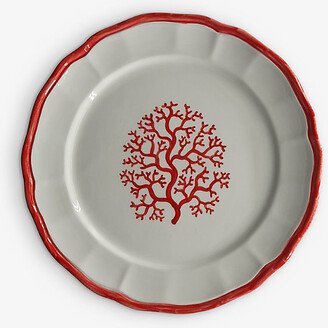 Red Coral Hand-painted Ceramic Dinner Plate 28cm