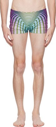 SSENSE Exclusive Blue & Purple 'The Body Morphing' Swim Shorts