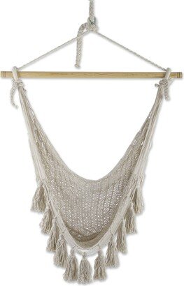 Handmade Ocean Seat In Ivory Cotton Hammock Swing