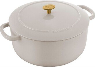 Bellamonte Cast Iron 7.5-qt Round Dutch Oven - Crema White