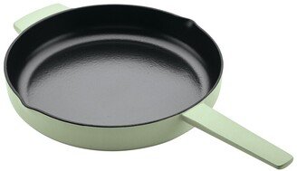 Enameled Cast Iron Induction Skillet With Helper Handle And Pour Spouts