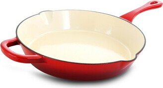 Crock-Pot Artisan 12 Inch Enameled Cast Iron Skillet in Scarlet Red