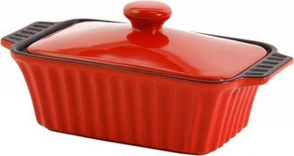 Denhoff 8.5 Ribbed Casserole with Lid in Red