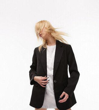 Topshop petite tailored slim fitting blazer in black