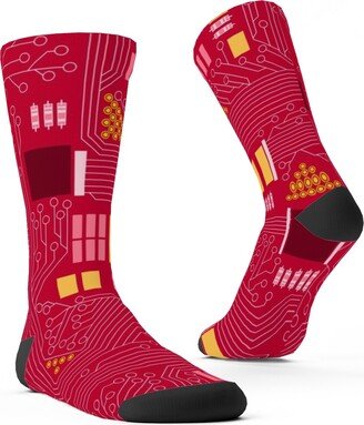 Socks: Motherboard Computer Science Custom Socks, Red