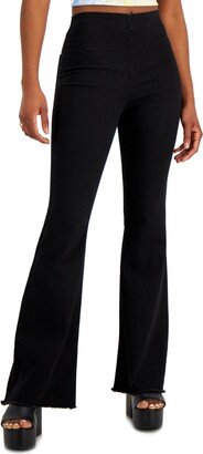 Juniors' High Rise Pull-On Flare-Leg Jeans