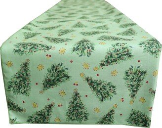 Christmas Trees 100% Cotton Print Table Runner Holiday Party Home Decoration Kitchen Dinner Coffee Side Display