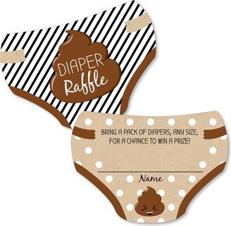 Big Dot of Happiness Party ’Til You’re Pooped - Diaper Shaped Raffle Ticket Inserts - Poop Emoji Baby Shower Activities - Diaper Raffle Game - 24 Ct