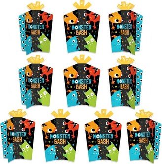 Big Dot of Happiness Monster Bash - Table Decorations - Little Monster Birthday Party or Baby Shower Fold and Flare Centerpieces - 10 Count