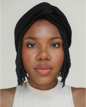 The Wrap Life | Premium Soft Lined Turban in Jet Black